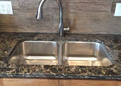 Kitchen sink with granite counter