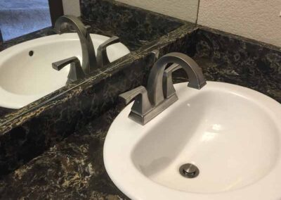 Bathroom sink with granite counter